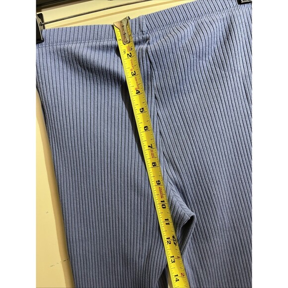 AERIE Ribbed Kick It Super Flare Pants Small Dusty Blue High Rise Boho - Picture 5 of 7